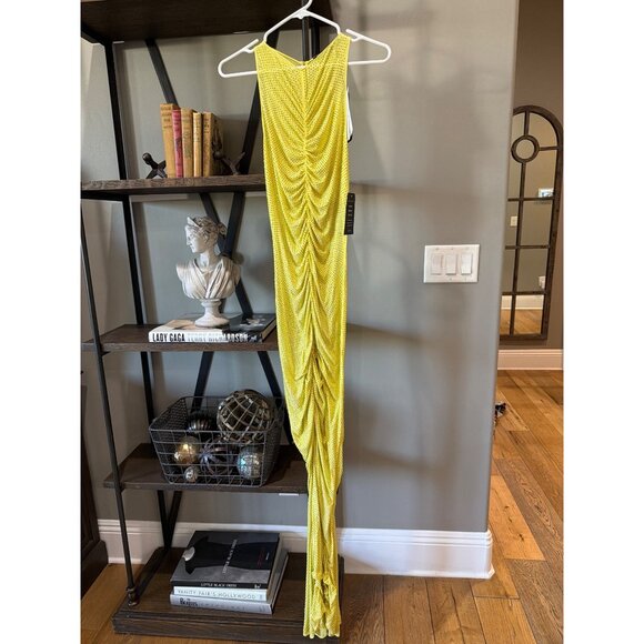 retrofete Marsann Ruched Bodycon Crystal Dress Buttercream Womens Size Medium - Picture 7 of 12